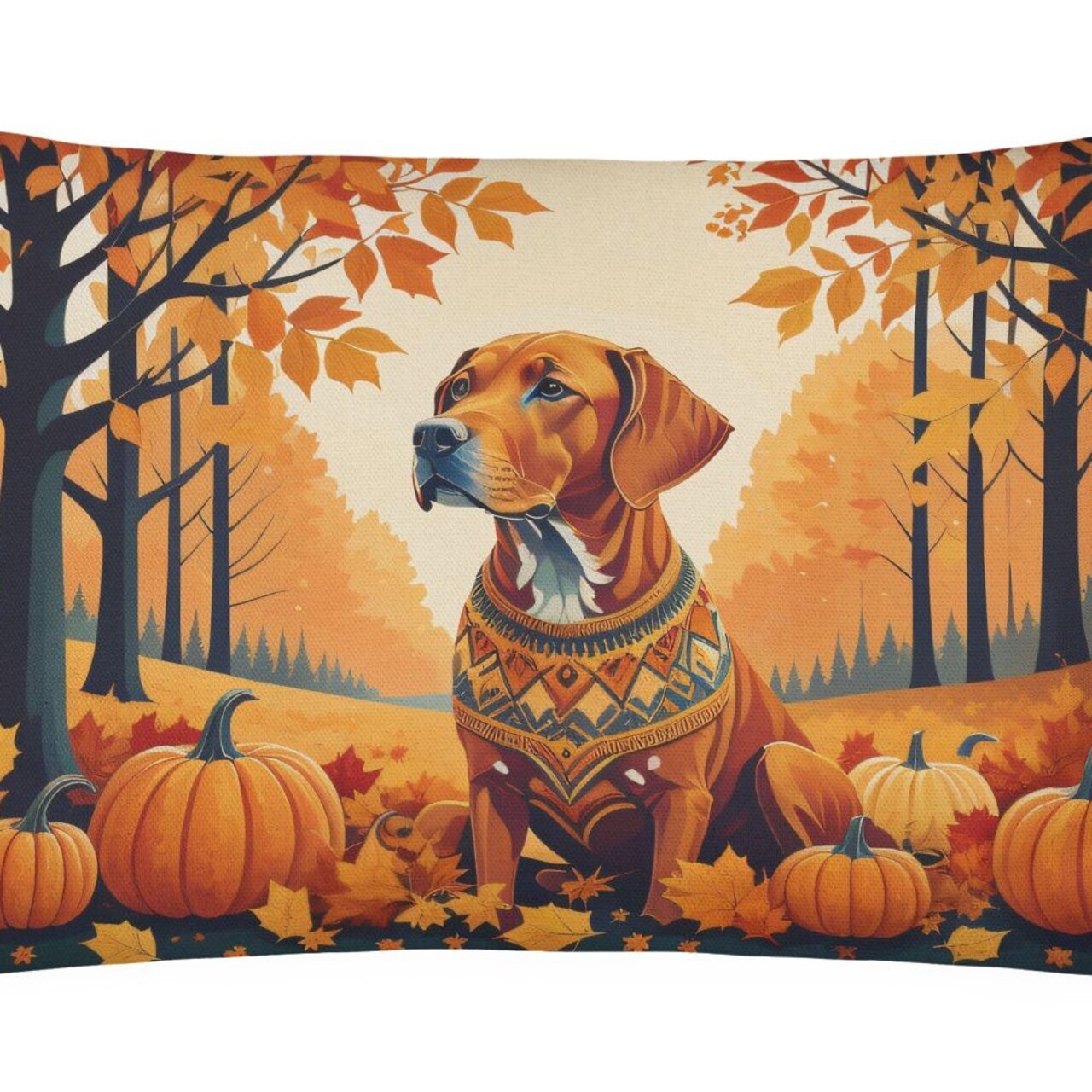 Edge Collections - 12" x 16" - Multicolor - Vizsla Throw Pillow Indoor Outdoor Washable - 1 Piece